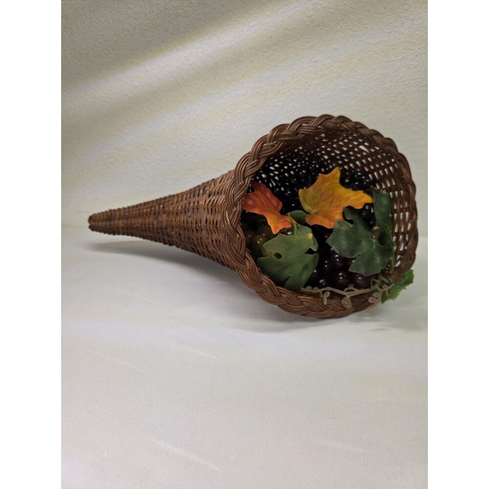Vintage Cornucopia Autumn Fall Table Decor Centerpiece Thanksgiving Seasonal